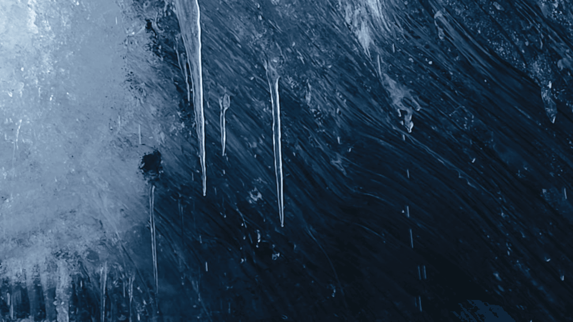 Background image of ice in blue tones